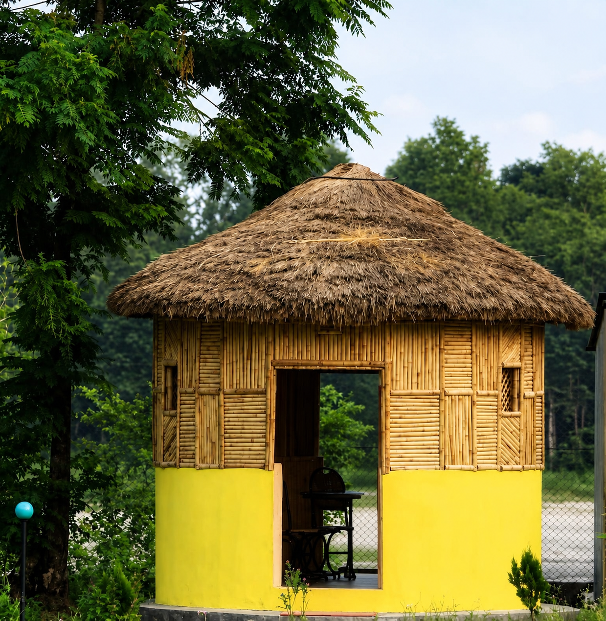Thatched bamboo cottage at Yellow House Resort